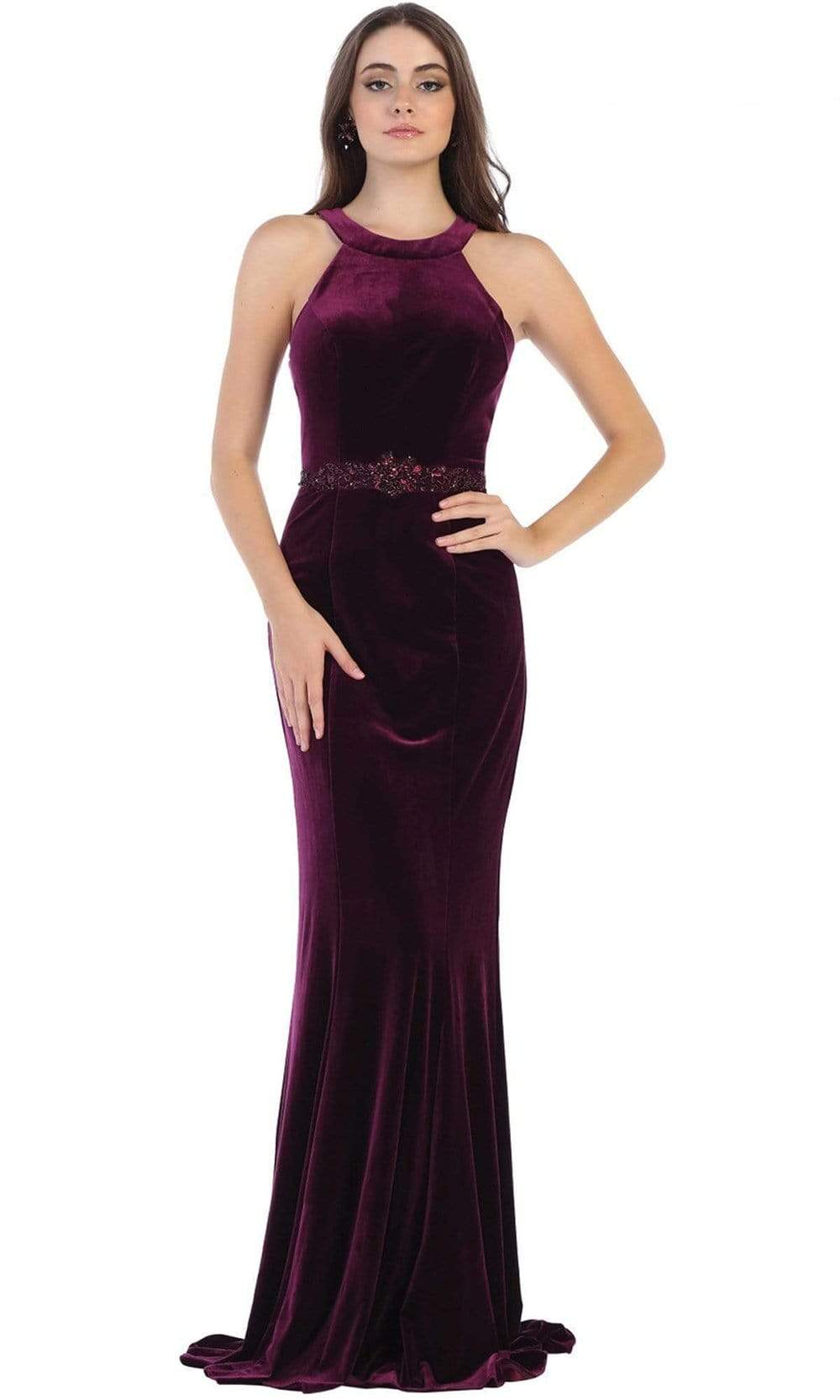 May Queen - RQ7652 Fitted Jewel Sheath Evening Dress