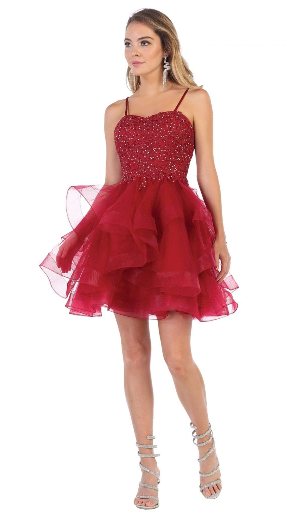 May Queen - RQ7720 Appliqued Sweetheart Bodice A-Line Dress