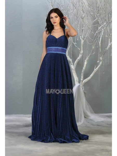A-line Empire Natural Waistline Sweetheart Sleeveless Open-Back Pleated Fitted Banding Ruched Back Zipper Floor Length Evening Dress with a Brush/Sweep Train