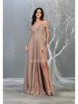 Sexy A-line Natural Waistline Plunging Neck Slit Sheer Pleated Back Zipper Banding Open-Back Fitted Off the Shoulder Floor Length Evening Dress