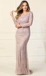 Sheath Long Sleeves Natural Waistline Cocktail Bateau Neck Sheer Open-Back Gathered Back Zipper Fitted Sheath Dress/Evening Dress/Homecoming Dress/Bridesmaid Dress/Prom Dress/Wedding Dress with a Brus