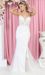 Mesh Illusion Open-Back Embroidered Mermaid Sweetheart Sleeveless Spaghetti Strap Natural Waistline Wedding Dress with a Brush/Sweep Train