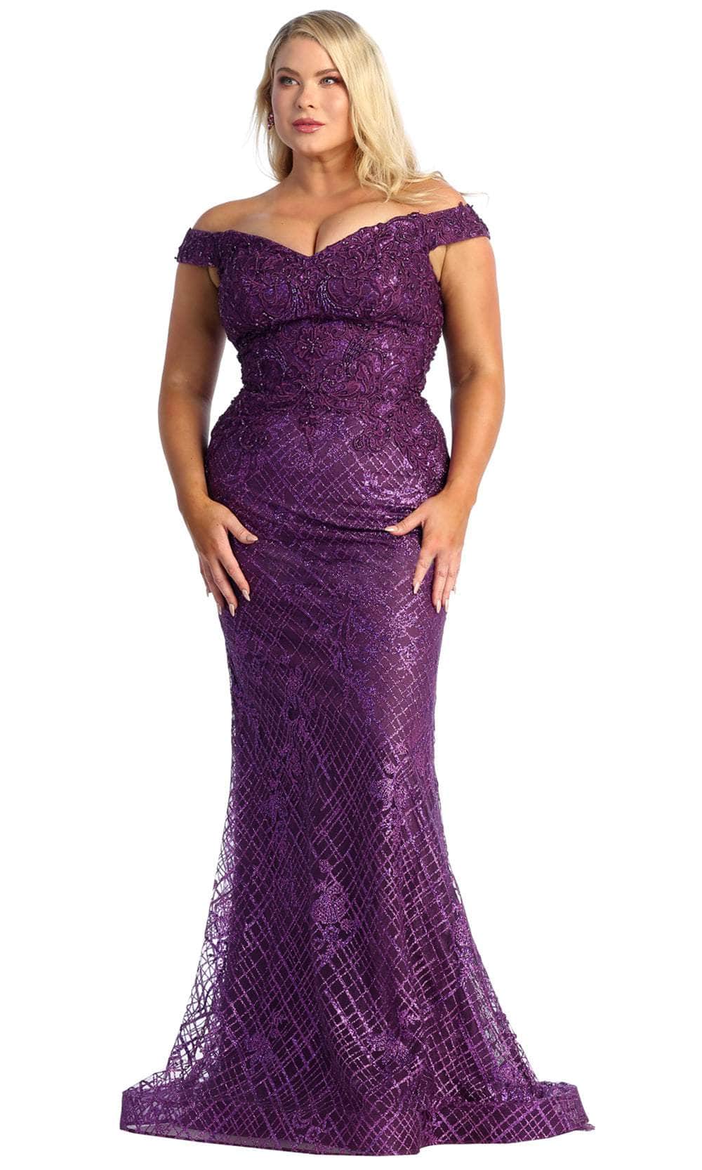 May Queen RQ7930 - Embroidered Sheath Evening Dress
