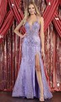 V-neck Natural Waistline Back Zipper Slit Sheer Sleeveless Spaghetti Strap Sheath Sheath Dress with a Brush/Sweep Train