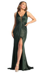 Back Zipper Slit Pleated Illusion Asymmetric Natural Waistline Sheath Sheath Dress/Evening Dress with a Brush/Sweep Train