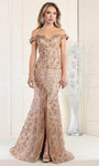 Sexy Floor Length Sequined Slit Wrap Natural Waistline Off the Shoulder Sheath Sweetheart Sheath Dress/Evening Dress