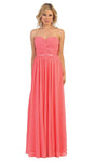 A-line Strapless Ruched Belted Lace-Up Natural Waistline Sweetheart Prom Dress With a Ribbon