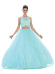 Tulle Natural Waistline Back Zipper Jeweled Keyhole Sheer Crystal Beaded Pleated Fitted Applique Floor Length Jeweled Neck Sweetheart Evening Dress/Quinceanera Dress