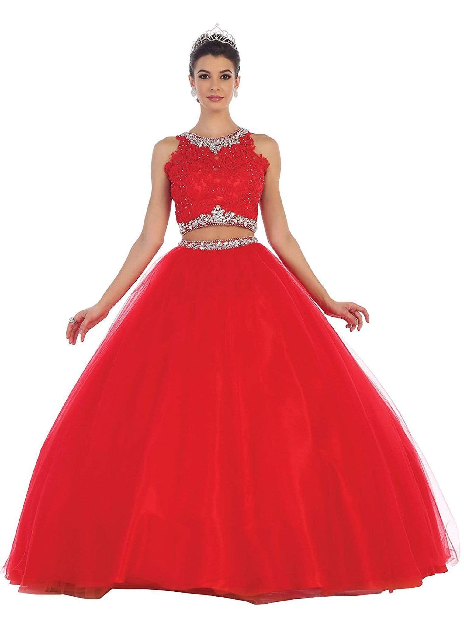 May Queen - Two Piece Beaded Jewel Quinceanera Ballgown
