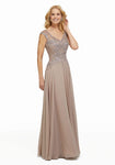 A-line V-neck Sweetheart Floor Length Back Zipper Fitted V Back Beaded Cap Sleeves Natural Waistline Dress