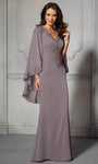 V-neck Floor Length Natural Waistline Sheath Embroidered Beaded Keyhole Sheath Dress/Evening Dress