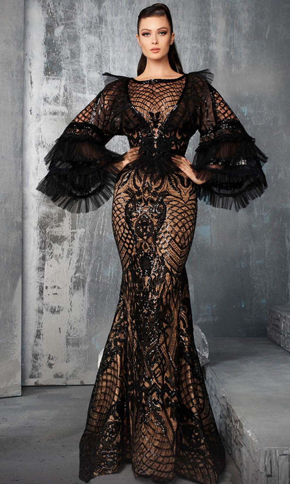 MNM Couture 2653 - Ruffled Mermaid Formal Dress
