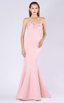 Strapless Crepe Fit-and-Flare Mermaid Fitted Back Zipper Corset Natural Waistline Sweetheart Evening Dress