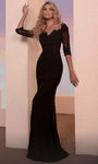 Natural Waistline Bateau Neck Sheath Applique Beaded Cutout Sheer Slit Illusion Lace Sheath Dress/Evening Dress with a Brush/Sweep Train