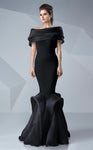 Mermaid Fitted Ruched Floor Length Off the Shoulder Natural Waistline Evening Dress