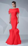 Natural Waistline Ruched Fitted Off the Shoulder Floor Length Mermaid Evening Dress