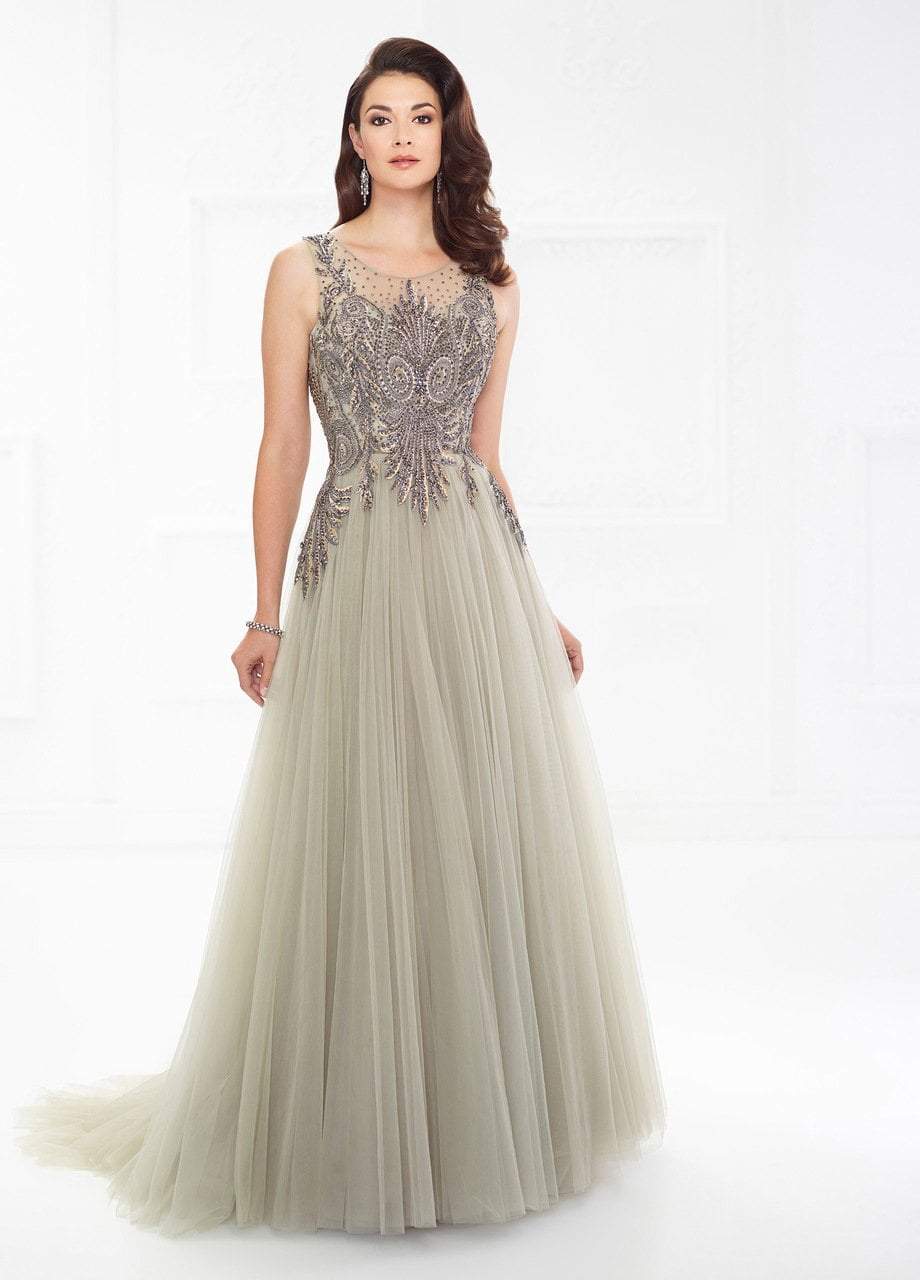Montage by Mon Cheri - 118962 Sleeveless Beaded Tulle A-line Gown
