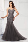 Strapless Natural Waistline Mermaid Applique Back Zipper Sweetheart Evening Dress with a Chapel Train with a Court Train