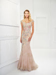 Tall Floor Length Fit-and-Flare Mermaid Natural Waistline Cap Sleeves Sweetheart Floral Print Back Zipper Beaded Embroidered Illusion Fitted Mother-of-the-Bride Dress with a Brush/Sweep Train