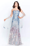 Strapless Natural Waistline Lace Back Zipper Fitted Embroidered Sweetheart Sheath Sheath Dress with a Brush/Sweep Train