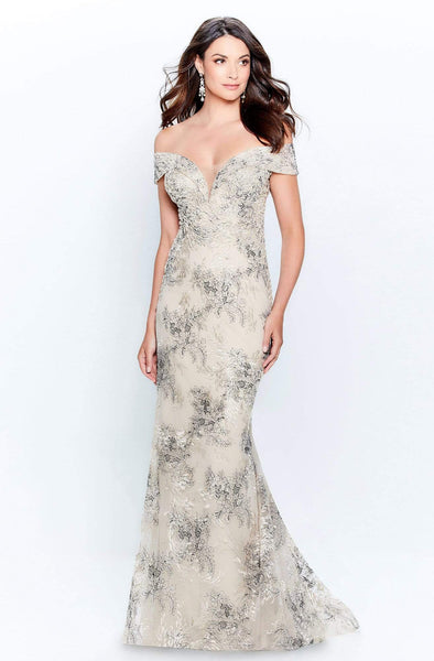 Sheath Floral Print Lace Sweetheart Beaded Embroidered Back Zipper Fitted Sheer Off the Shoulder Natural Waistline Sheath Dress with a Brush/Sweep Train