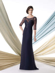 A-line Chiffon Elbow Length Sleeves Sweetheart Keyhole Ruched Illusion Beaded Dress with a Brush/Sweep Train