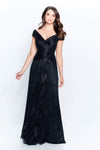 V-neck Collared Portrait Neck Back Zipper Open-Back Floor Length Sheath Dropped Waistline Cap Sleeves Sheath Dress with a Brush/Sweep Train With Ruffles