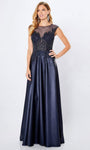 A-line Floor Length Scoop Neck Tulle Sleeveless Natural Waistline Back Zipper Illusion Beaded Evening Dress