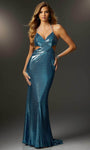 Sexy V-neck Floor Length Sheath Natural Waistline Open-Back Back Zipper Fitted Sequined Halter Sleeveless Sheath Dress/Prom Dress/Party Dress with a Brush/Sweep Train