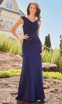 V-neck Cap Sleeves Sheath Beaded Back Zipper Natural Waistline Floor Length Sheath Dress/Evening Dress