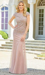 Floor Length Bateau Neck Sheath Beaded Natural Waistline Cap Sleeves Sheath Dress/Evening Dress