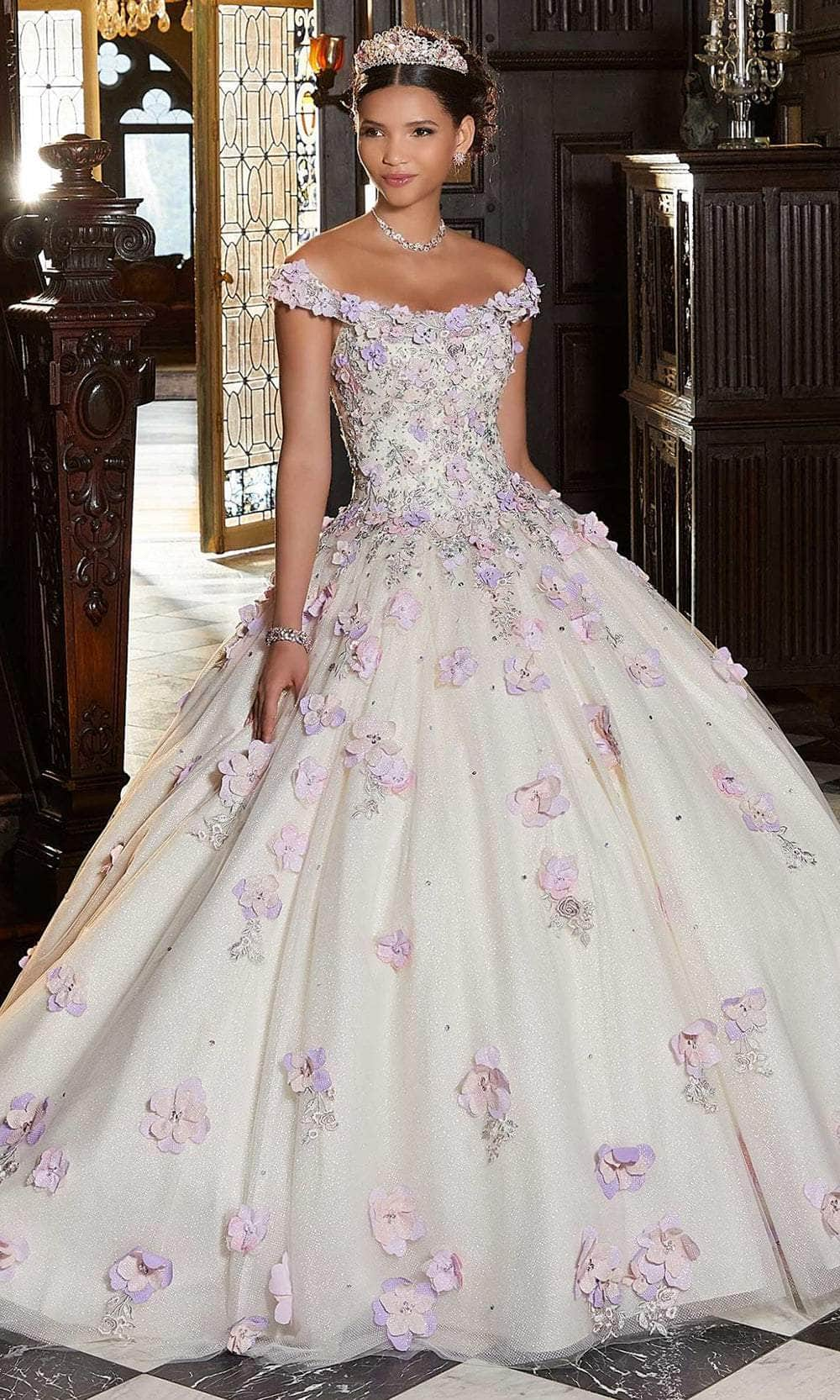 Mori Lee 89341 - Floral Appliqued Quinceanera Dress
