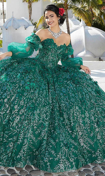 Strapless Floor Length Lace-Up Glittering Tiered Applique Basque Natural Waistline Tulle Floral Print Sweetheart Puff Sleeves Sleeves Off the Shoulder Prom Dress with a Brush/Sweep Train