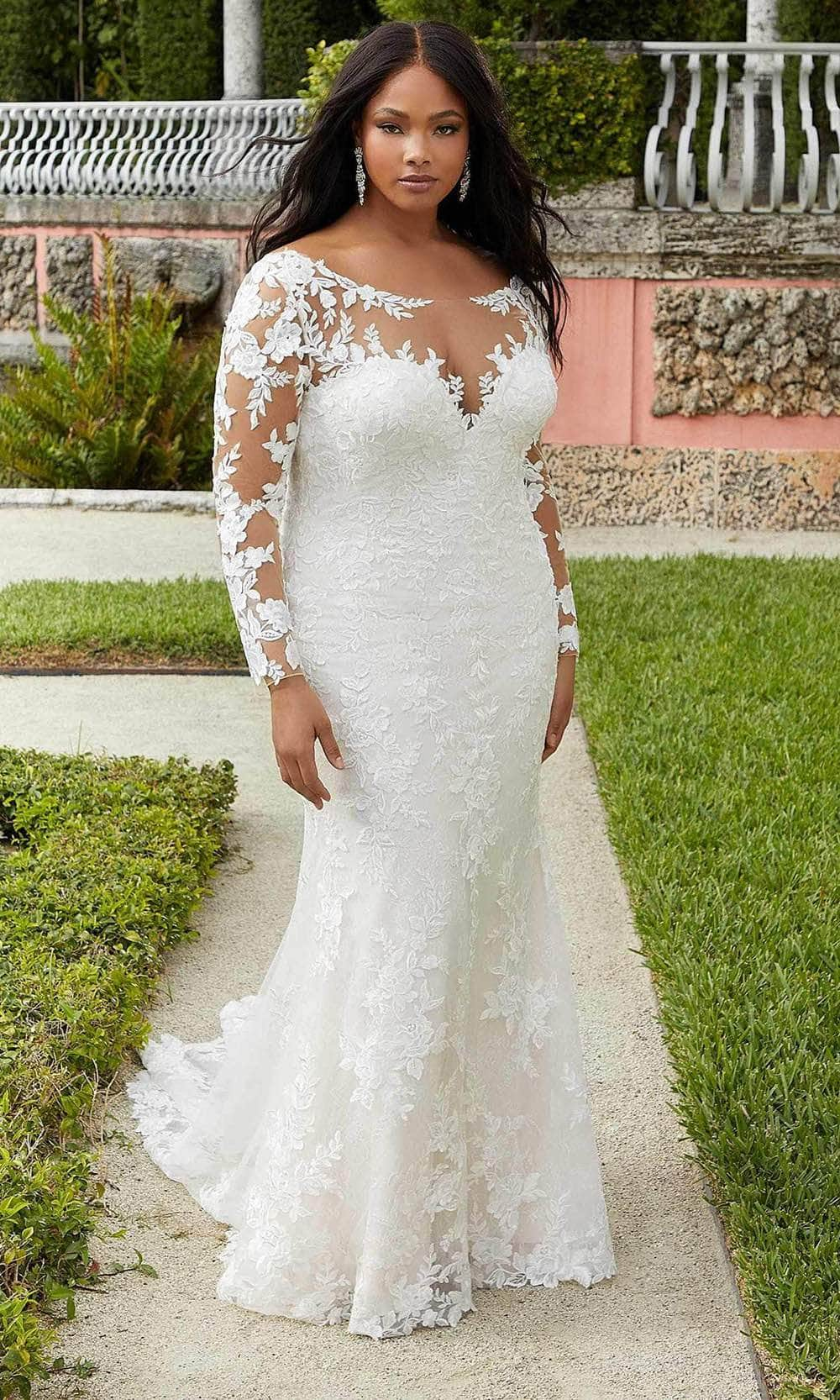 Mori Lee Bridal 3362 - Illusion Long Sleeve Wedding Gown
