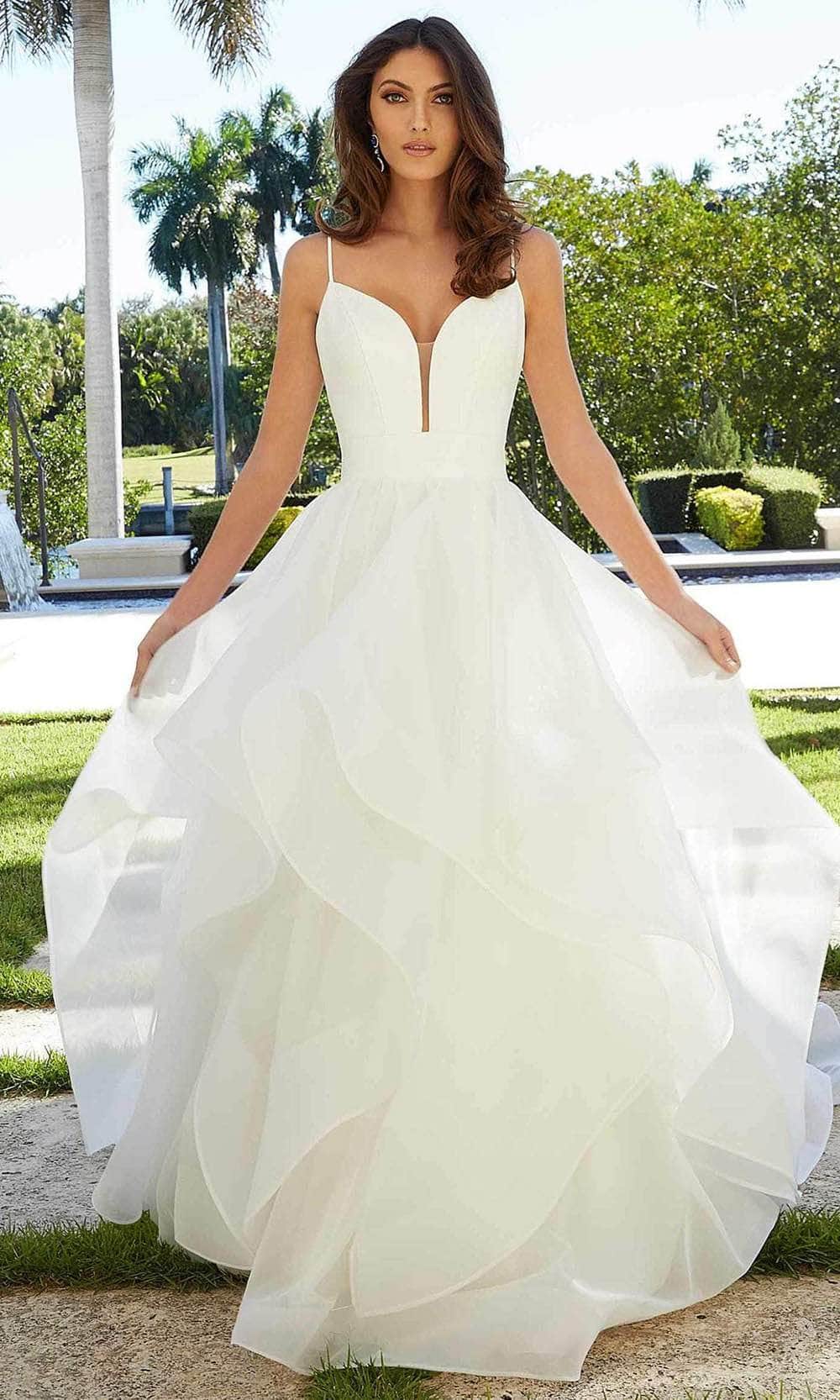 Mori Lee Bridal 5977 - Sleeveless Plunging Sweetheart Wedding Dress
