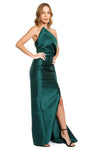 Strapless Natural Waistline Sheath Brocade Slit Asymmetric Sheath Dress/Prom Dress