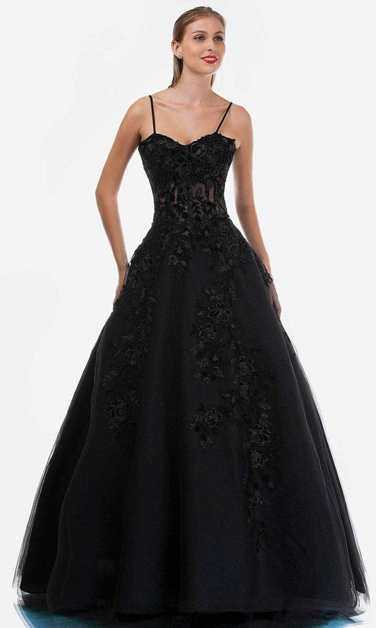 Nina Canacci 2240 Black Royal Prom Dress Floral Lace Dress size 10