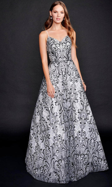 A-line V-neck Sleeveless Sequined Back Zipper Natural Waistline Floor Length Prom Dress