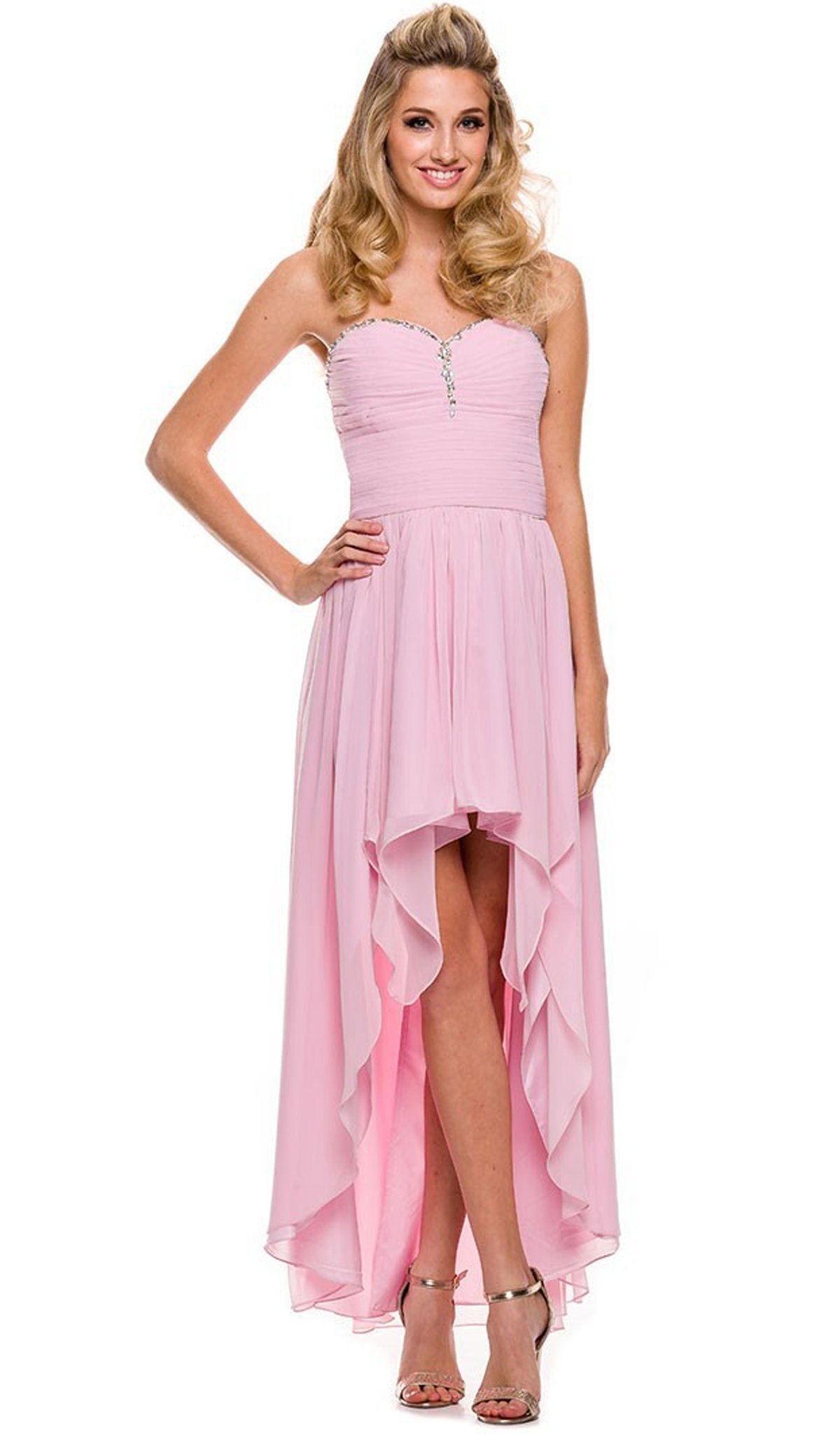 Nox Anabel - 2699 Strapless Ruched High Low Dress