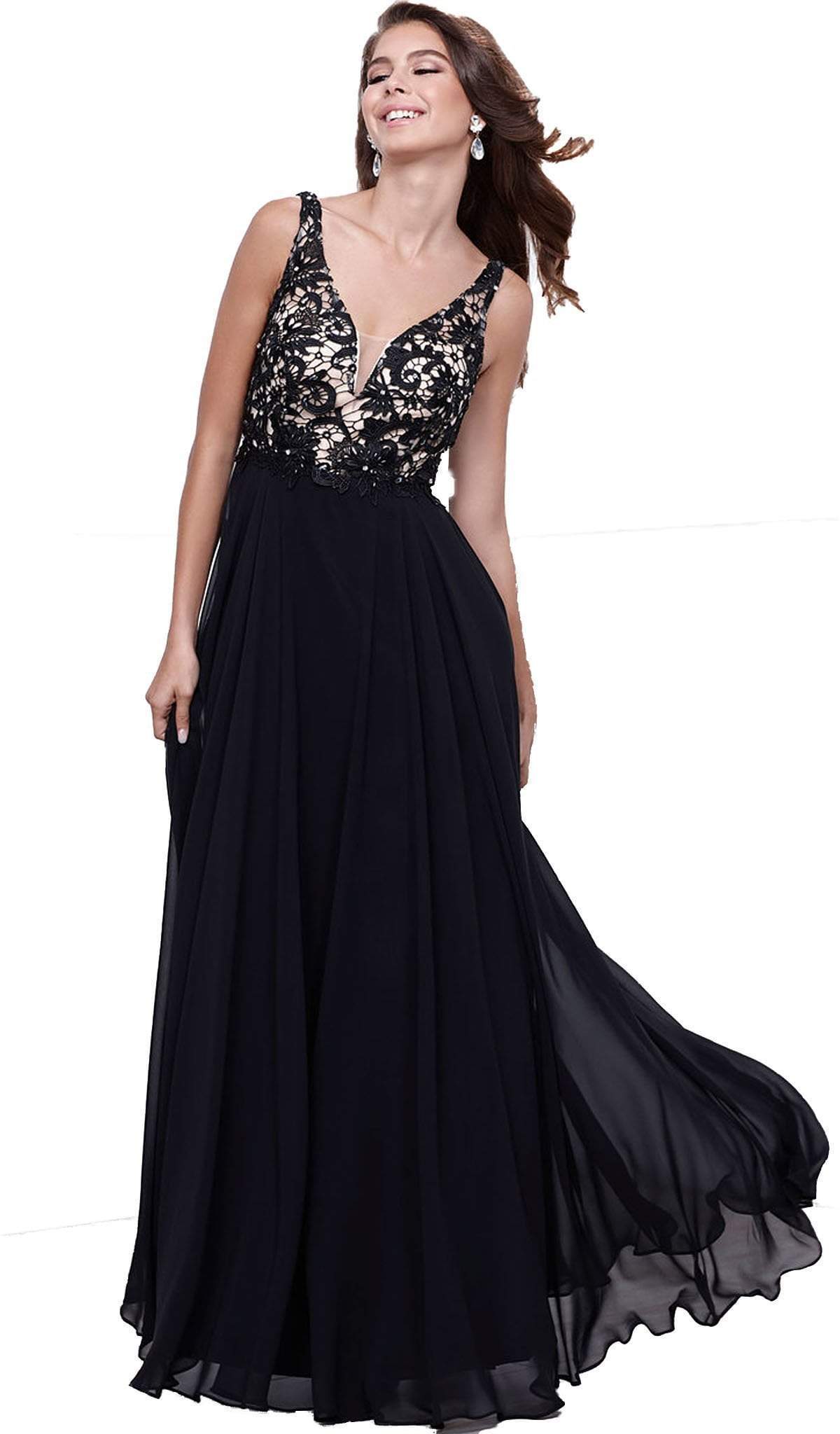 Nox Anabel - 8297 Sleeveless Lace Bodice A-Line Evening Dress