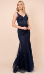 Sophisticated V-neck Floor Length Applique V Back Back Zipper Beaded Sheer Empire Waistline Sleeveless Sweetheart Mermaid Dress