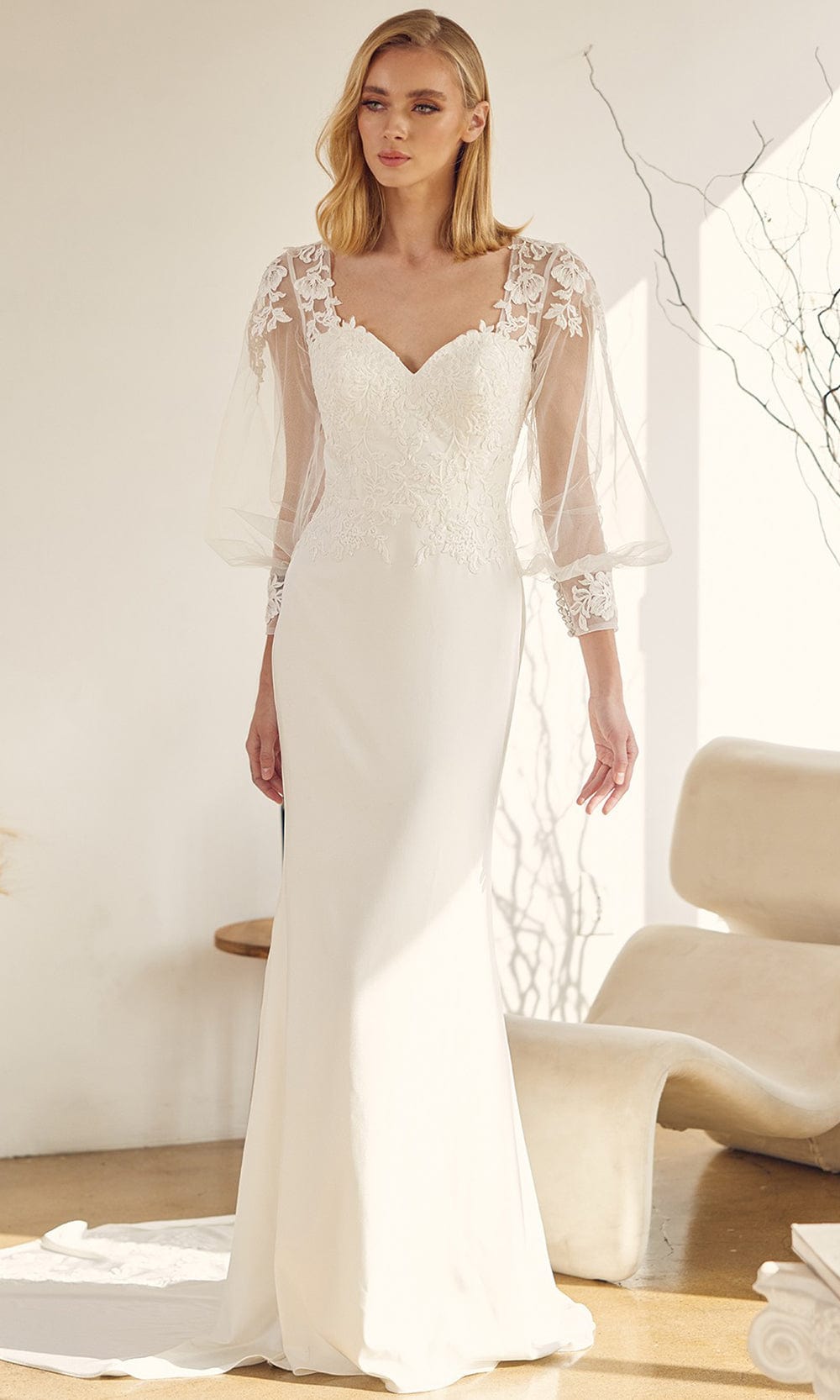 Nox Anabel Bridal JE919 - Bishop Sleeve Bridal Gown