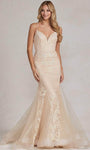 Sweetheart Spaghetti Strap Lace-Up Natural Waistline Mermaid Evening Dress with a Brush/Sweep Train