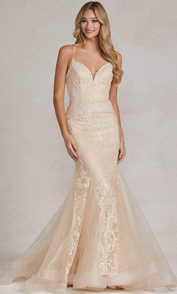 Sweetheart Spaghetti Strap Lace-Up Mermaid Natural Waistline Evening Dress with a Brush/Sweep Train