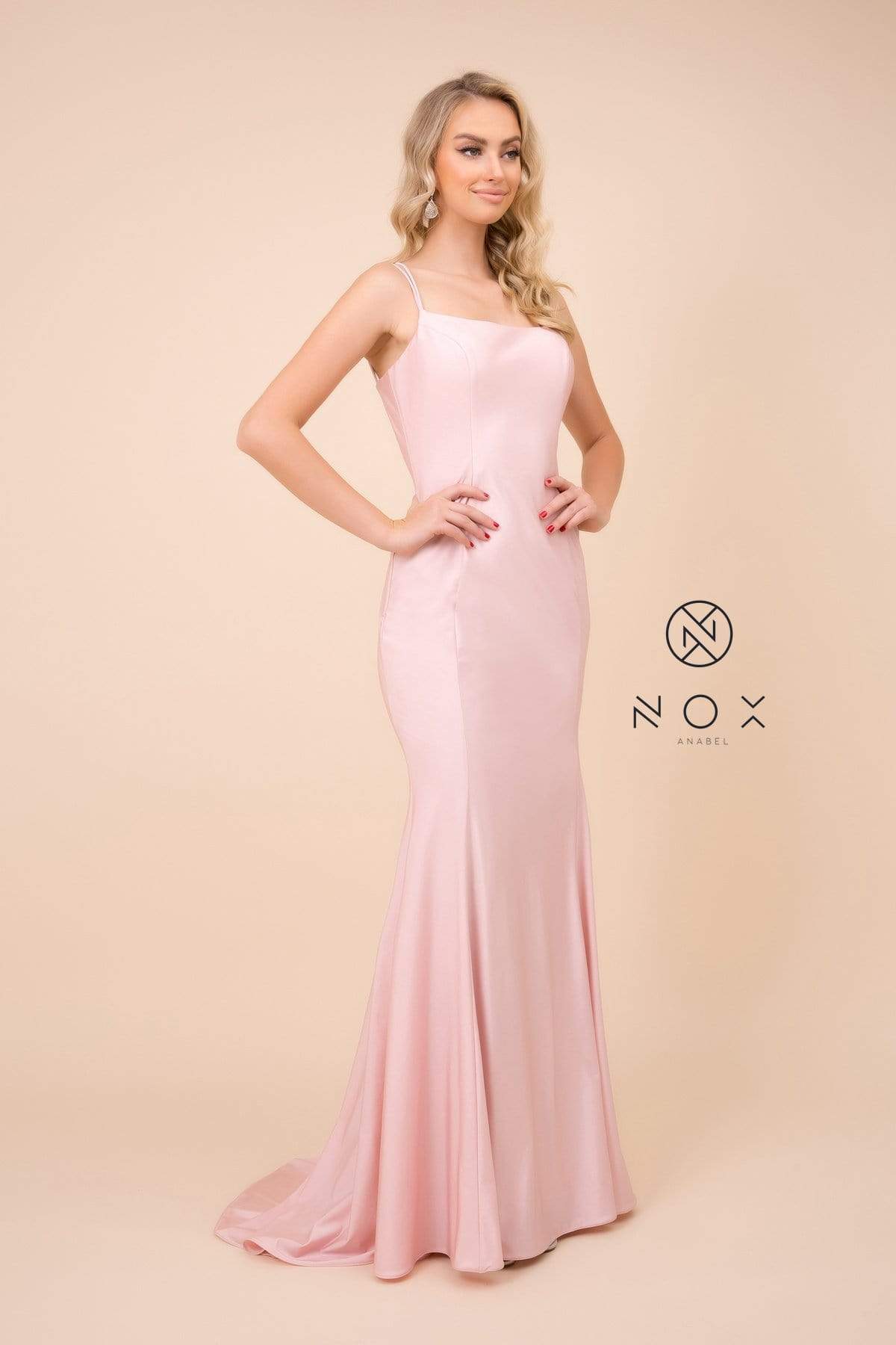 Nox Anabel - C301 Sleeveless Crisscross String Open Back Prom Dress
