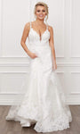 A-line Plunging Neck Sweetheart Natural Waistline Applique Open-Back Beaded Cutout Back Zipper Spaghetti Strap Wedding Dress with a Brush/Sweep Train