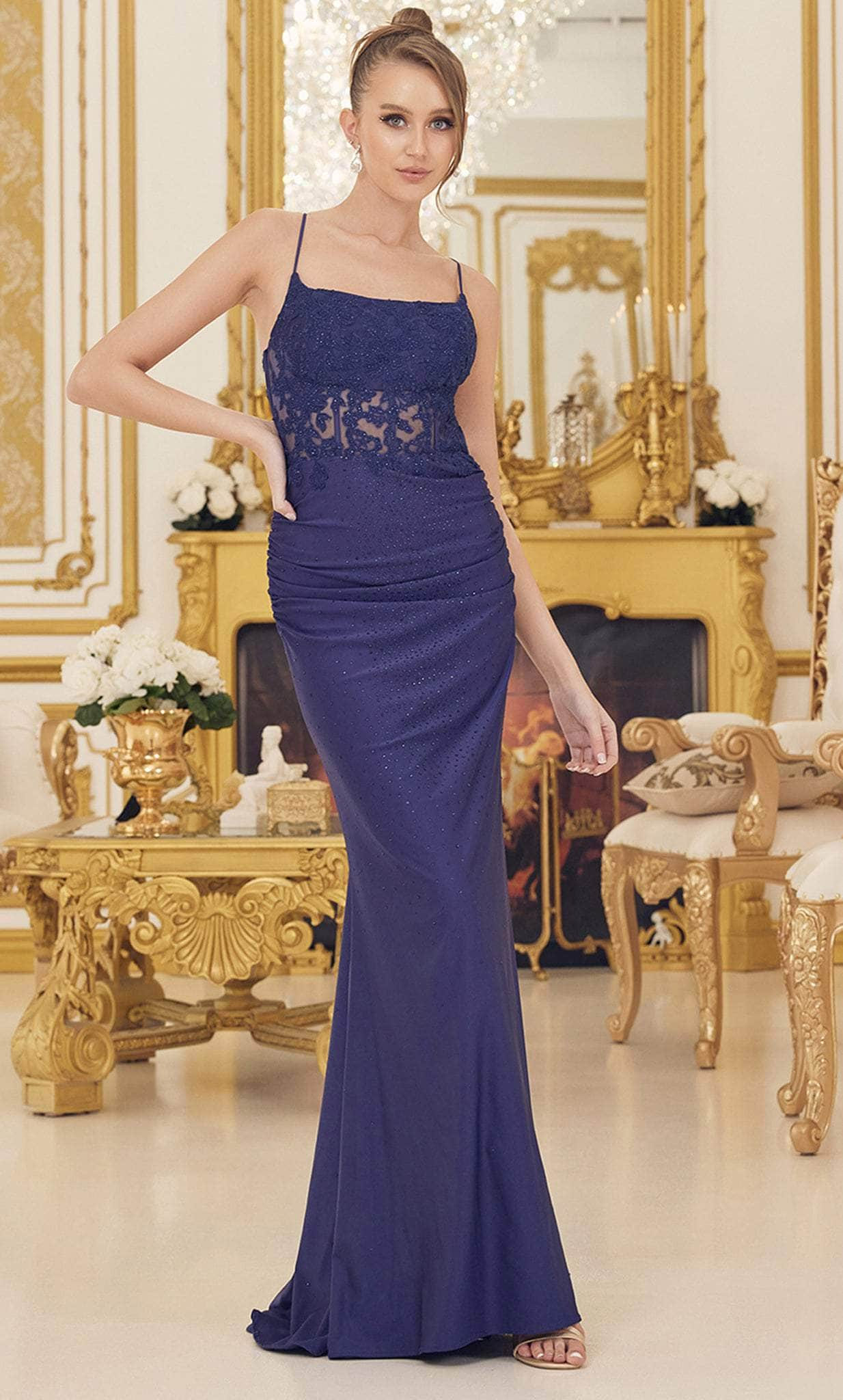 Nox Anabel E1186 - Sleeveless Scoop Neck Evening Dress
