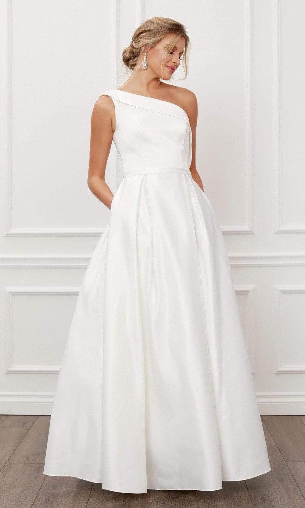 Nox Anabel - E469 One Shoulder A-Line Evening Dress
