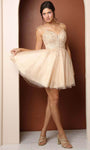 A-line Short Sweetheart Illusion Sheer Open-Back Sleeveless Corset Waistline Dress by Nox Anabel