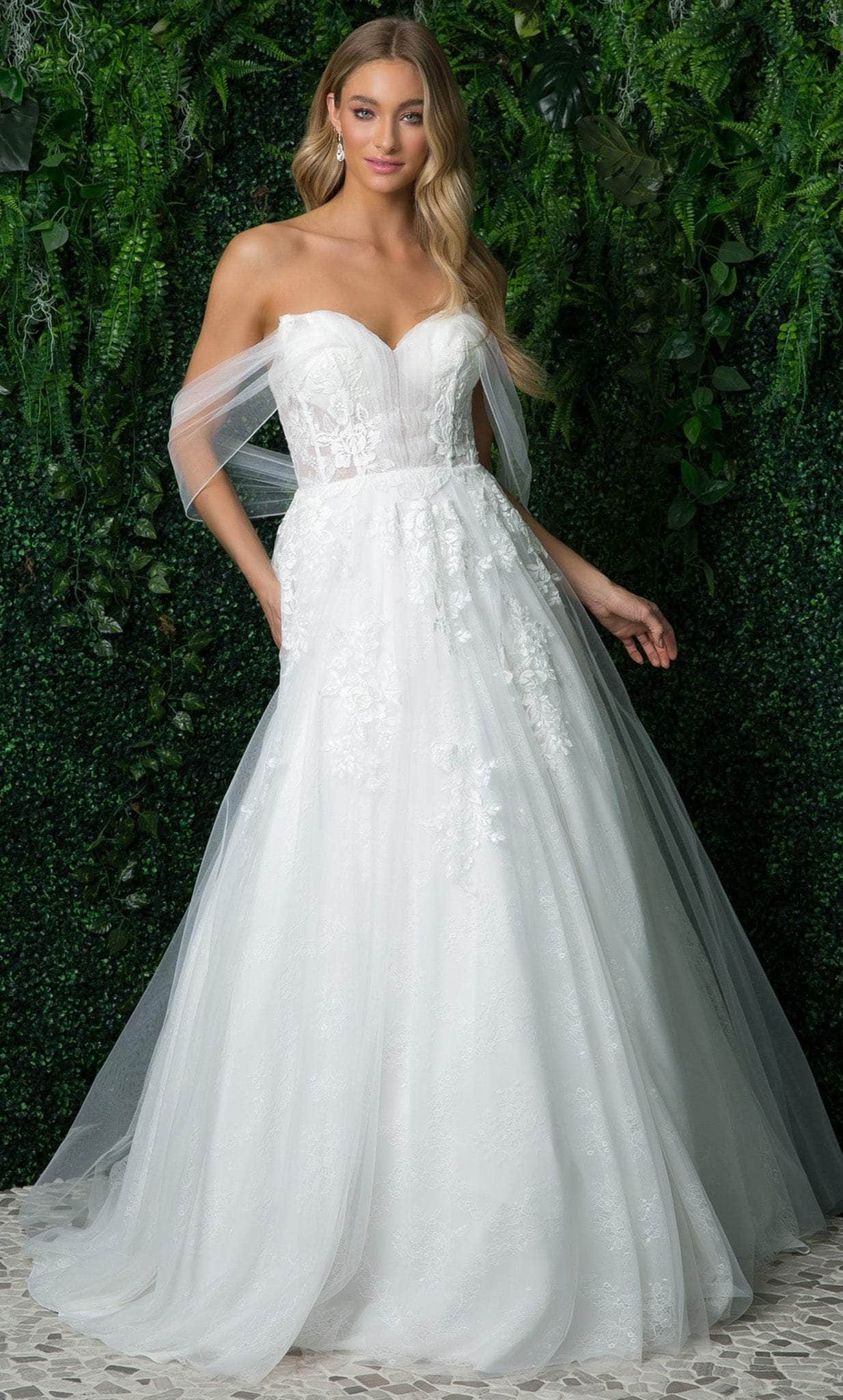Nox Anabel JE946 - Off Shoulder Bridal Lace Gown
